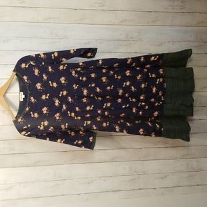 Navy blue floral dress